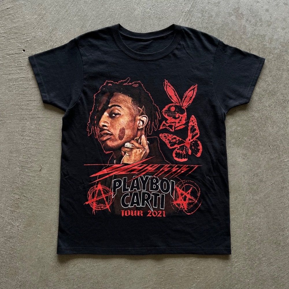 Playboi Carti Shirt Size Small Black 2021 Tour Narcissist King Vamp Rap Music